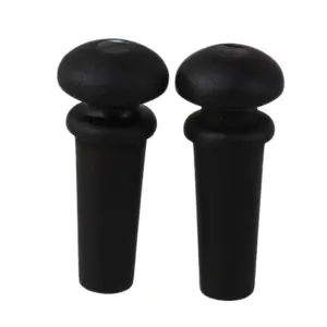 Black Ebony Guitar End Pins Set (2 Pieces)