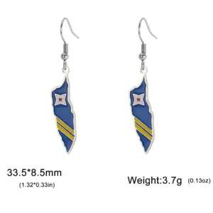 Stainless Steel Aruba Map Earrings 12 S1bdc3f4d417b40008678246ea59788b4G