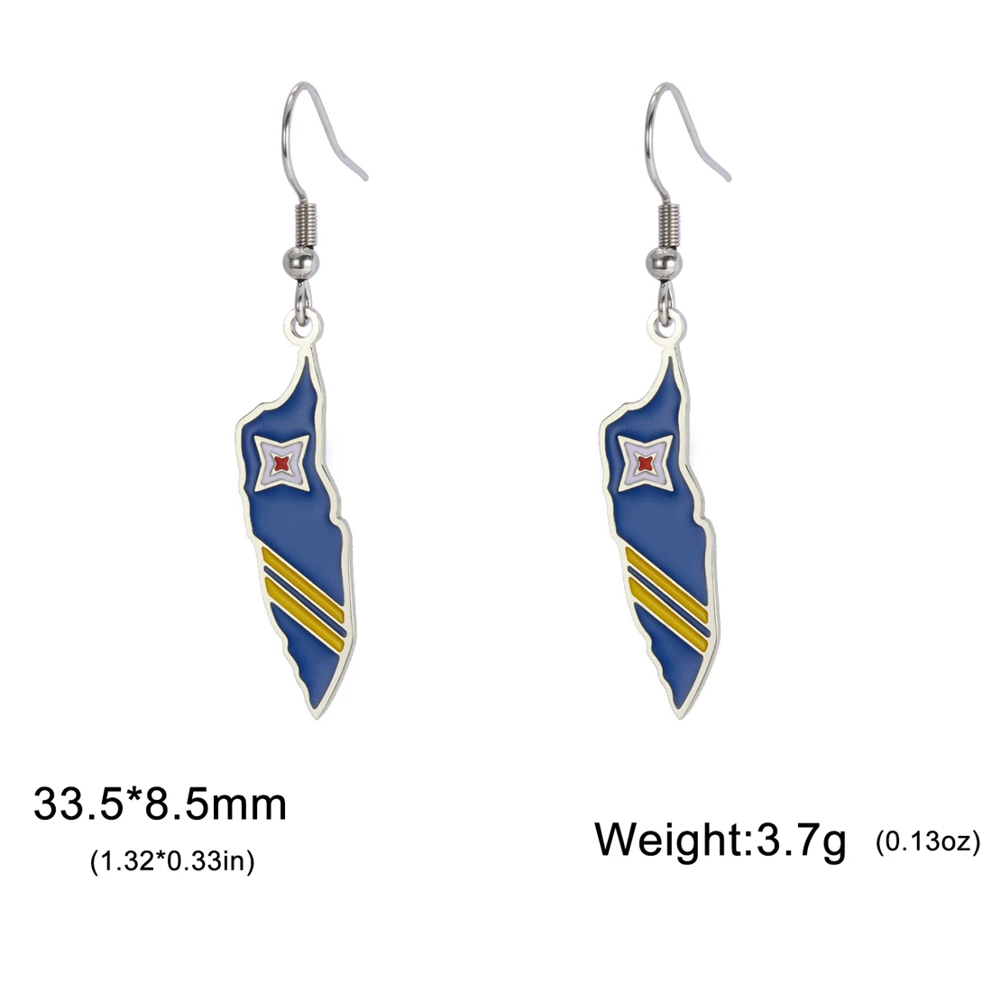 Stainless Steel Aruba Map Earrings 6 Stainless Steel Aruba Map Earrings - Image 6