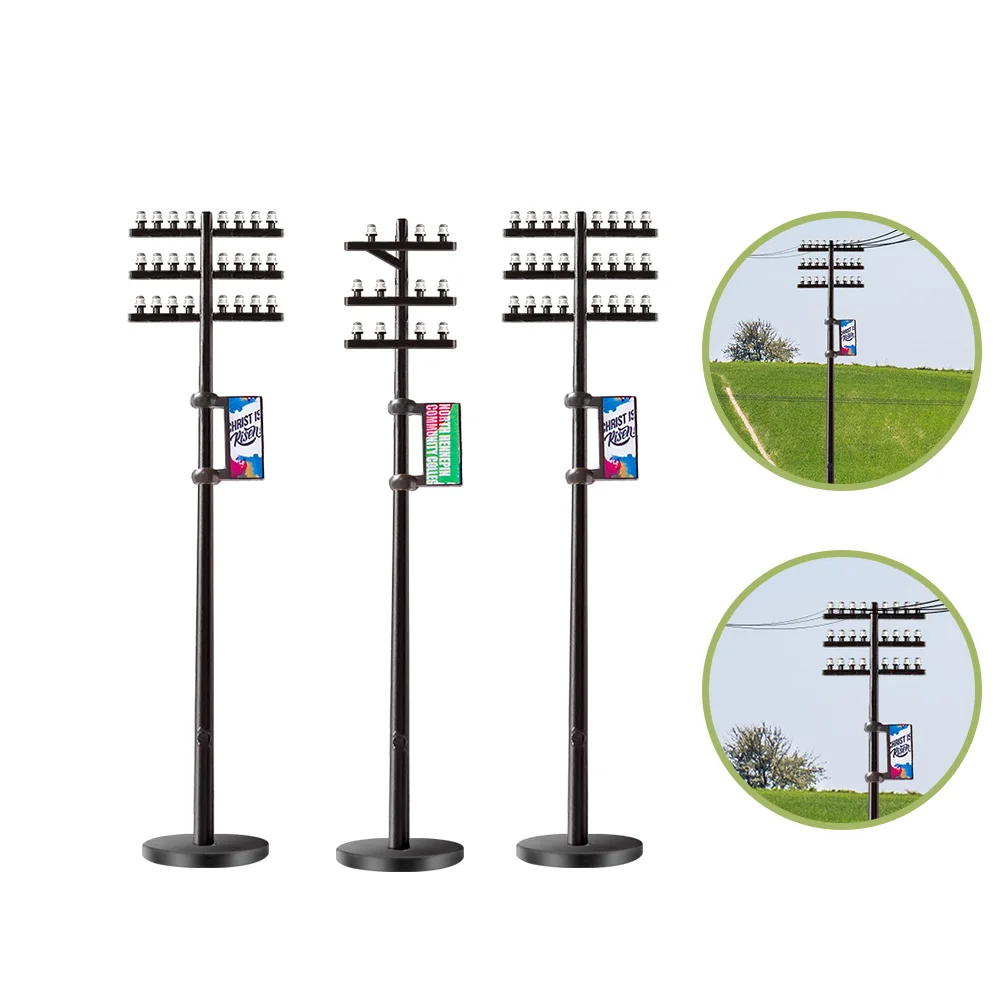 Miniature Electric Utility Poles Set for Dioramas 6 Miniature Electric Utility Poles Set for Dioramas - Image 6
