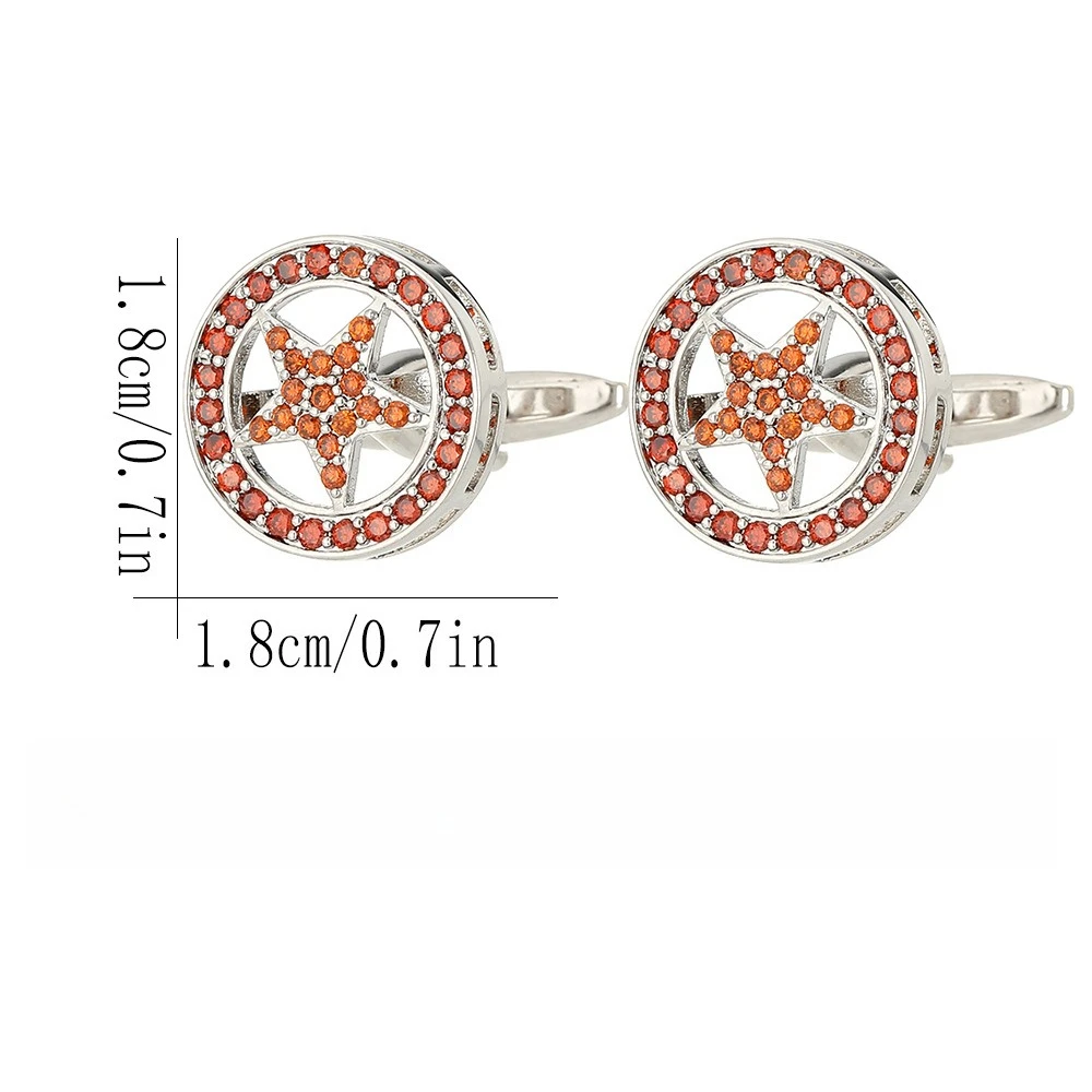 Five-Pointed Star Cufflinks in Alloy with Diamantes 2 Five-Pointed Star Cufflinks in Alloy with Diamantes - Image 2