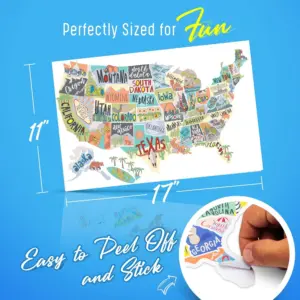 17-inch RV State Sticker Travel Map