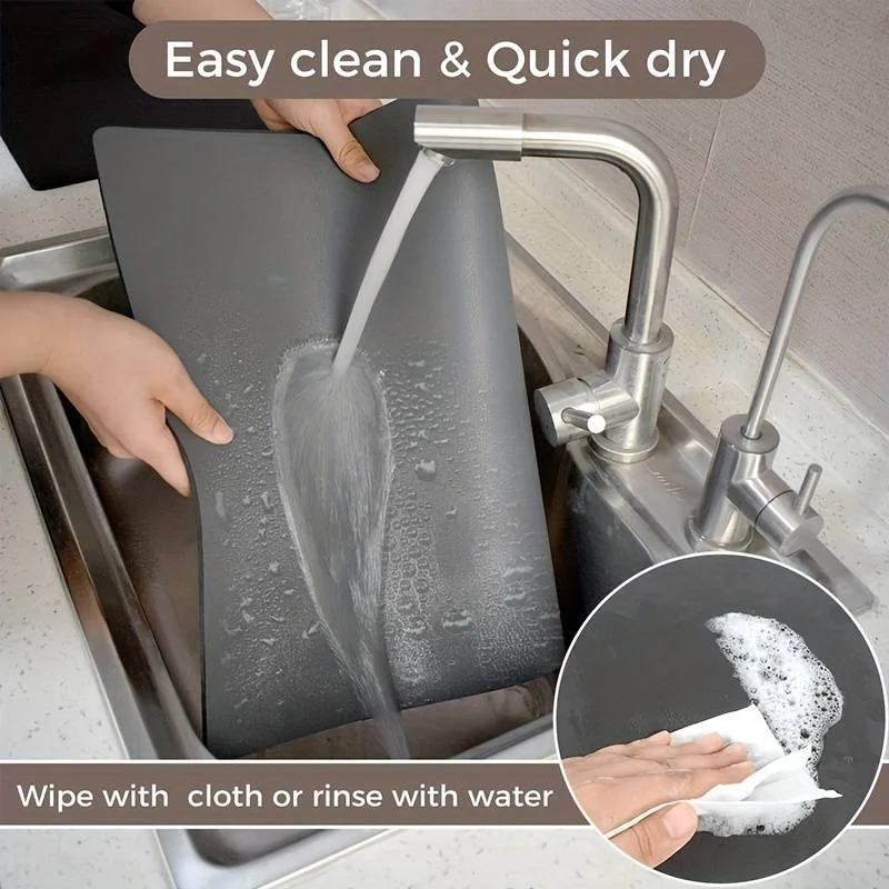 Black Kitchen Drain Mat with High Absorbency 5 Black Kitchen Drain Mat with High Absorbency - Image 5