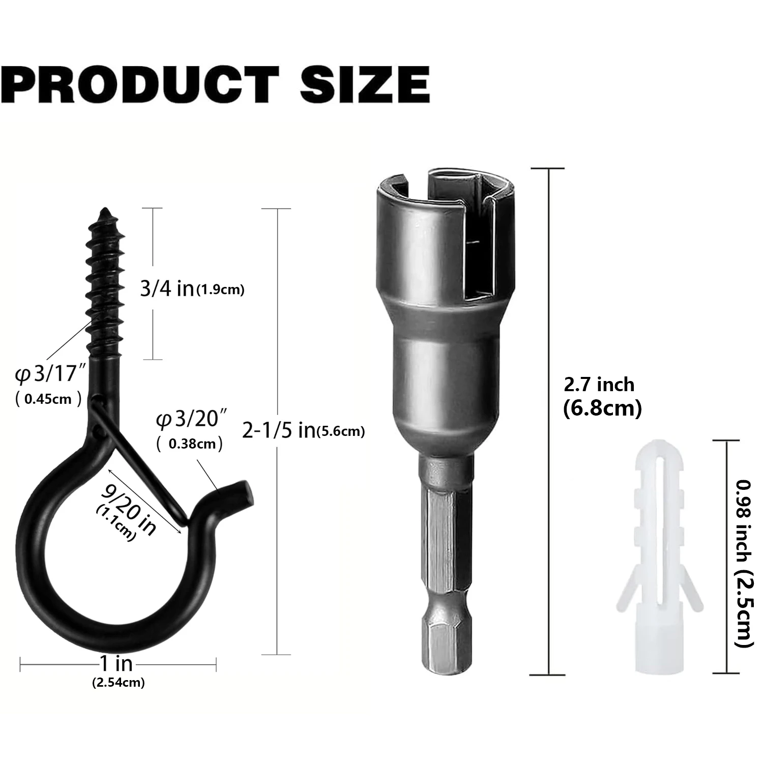 Outdoor Black Iron String Light Hooks Set 3 Outdoor Black Iron String Light Hooks Set - Image 3