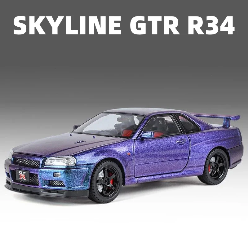 Nissan Skyline GTR R34 1:18 Diecast Model Blue 9 Nissan Skyline GTR R34 1:18 Diecast Model Blue - Image 9