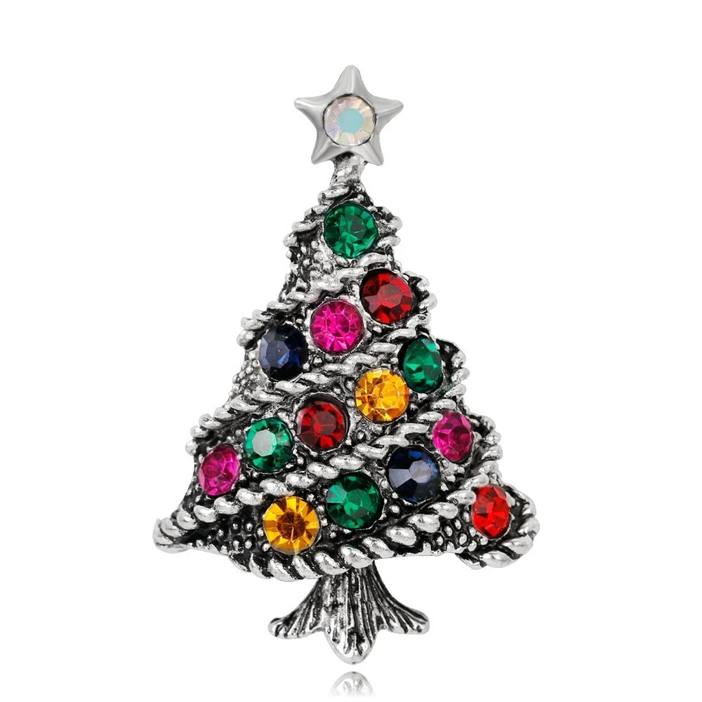 Festive Christmas Tree Brooch with Rhinestones 6 Festive Christmas Tree Brooch with Rhinestones - Image 6