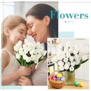 White Artificial Tulip Bouquet for Decor 12 S1e0eda2dd97643248a83b6bebb8ace2f9