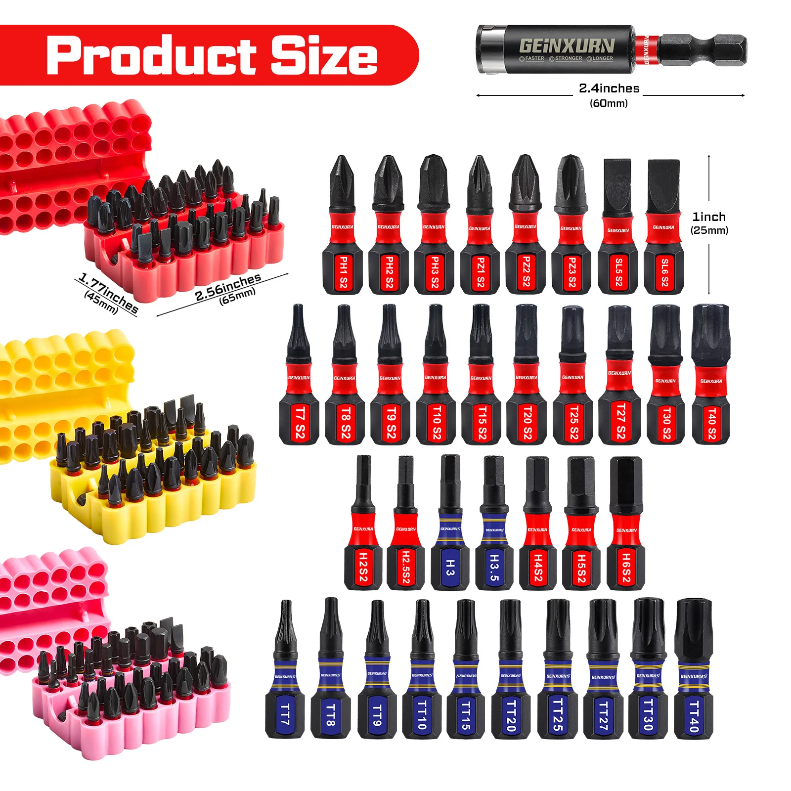 33-Piece Impact Screwdriver Bit Set for Professionals 2 33-Piece Impact Screwdriver Bit Set for Professionals - Image 2