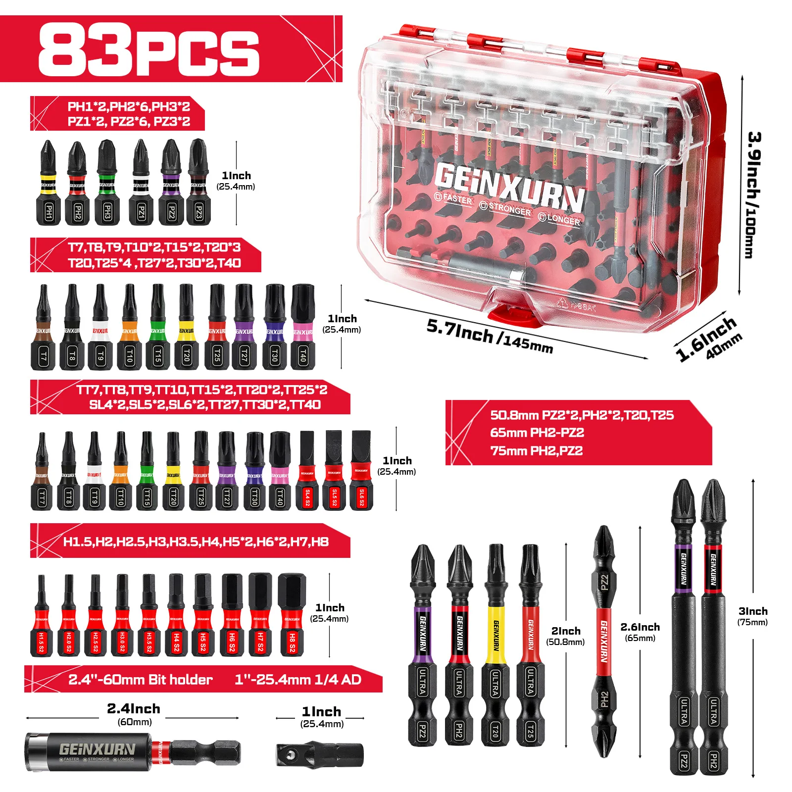 83-Piece Professional Driver Bit Set with Magnetic Tips 7 83-Piece Professional Driver Bit Set with Magnetic Tips - Image 7