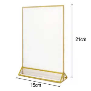 Gold Border Acrylic Sign Holder 10x15cm, 13x18cm, 15x21cm 19 S1e781af3bbfb41d280e804ab244eae87K