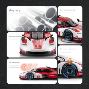 Red Porsche 963 Model Car Replica 1:22 Scale 11 S1e81df620f5a463586baa10b4a82a209J