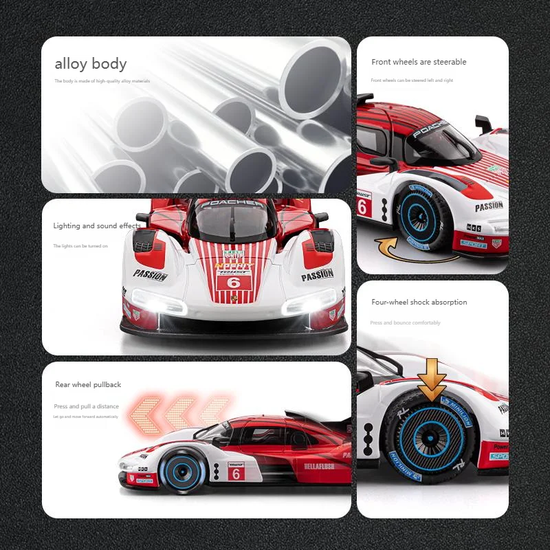 Red Porsche 963 Model Car Replica 1:22 Scale 5 Red Porsche 963 Model Car Replica 1:22 Scale - Image 5