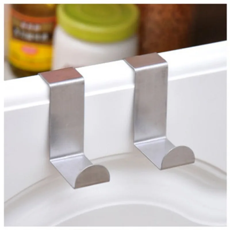 Stainless Steel Door Hooks Set of Two 2 Stainless Steel Door Hooks Set of Two - Image 2