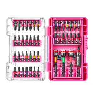 Pink Transparent Impact Screwdriver Bits Set