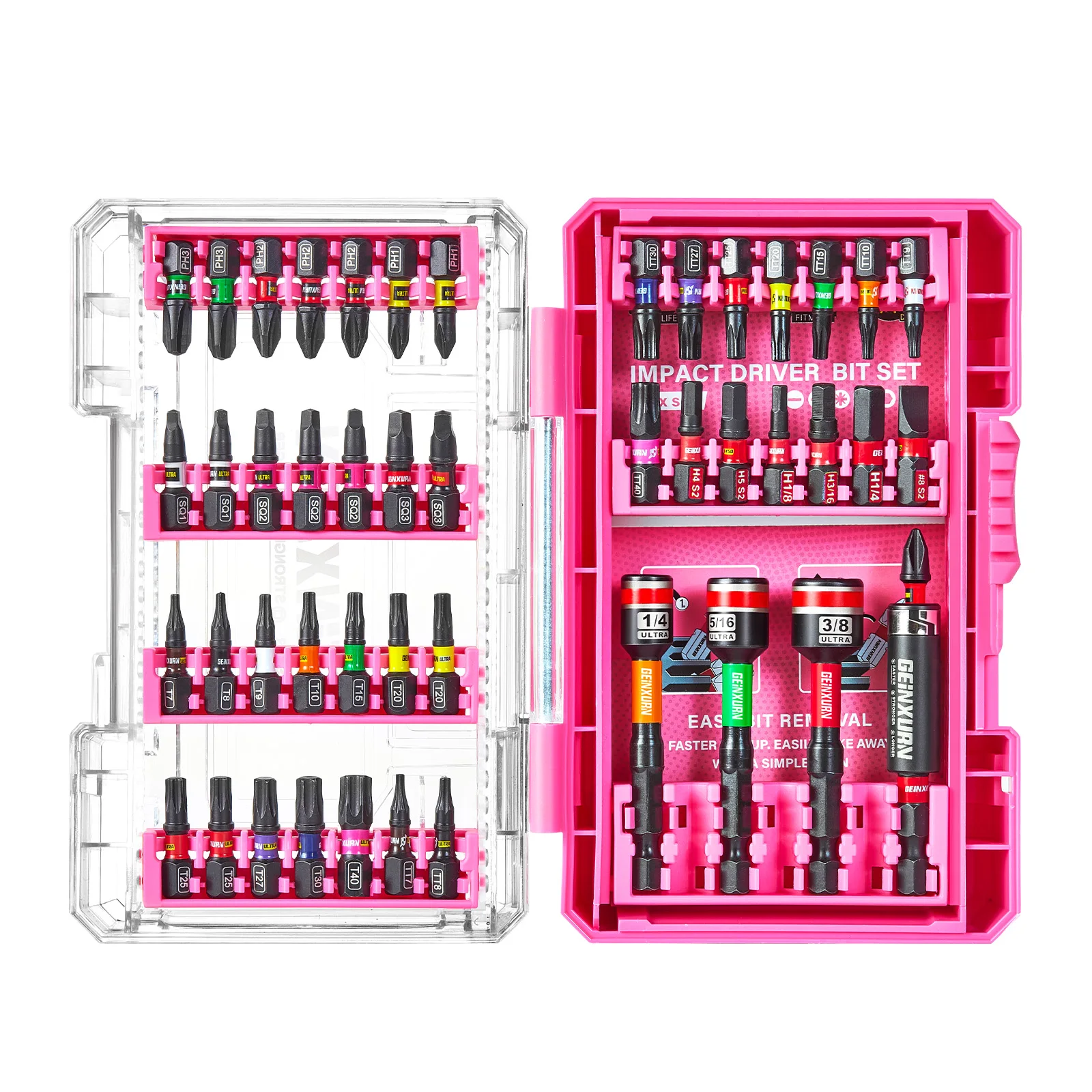 Pink Transparent Impact Screwdriver Bits Set 1 Pink Transparent Impact Screwdriver Bits Set