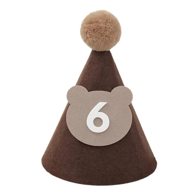 Baby Birthday Hat with Bear Detail in Soft Fabric 6 Baby Birthday Hat with Bear Detail in Soft Fabric - Image 6