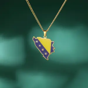 Stainless Steel Bosnia Map Pendant Necklace 10 S1ebdfe9d7da0419d9111173afdbb4de4c