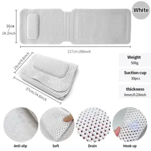 Extra-Long Anti-Slip Bathtub Shower Mat with Pillow 14 S1ee5aa72144440c19bf2596d5ffd5371n 1