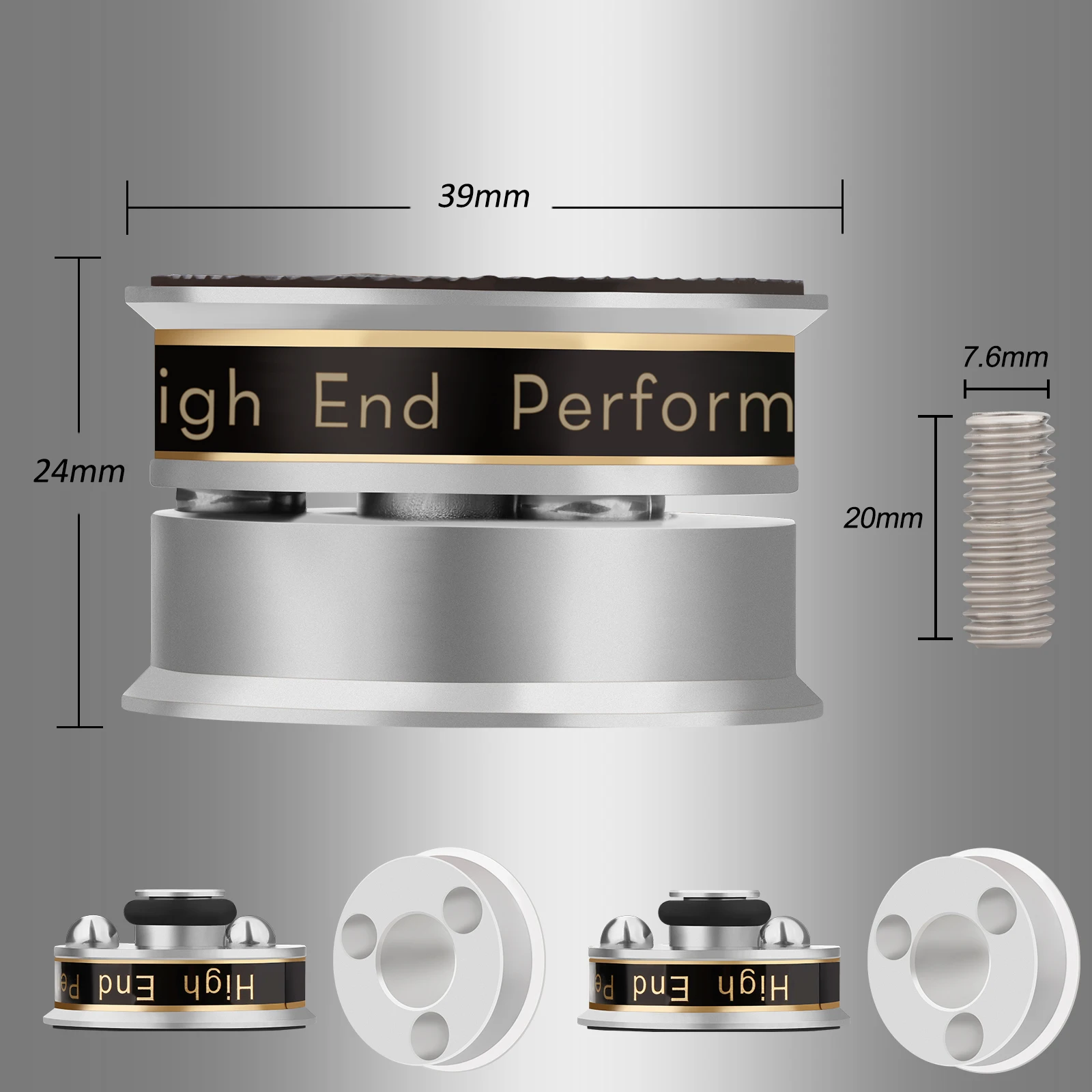 Premium Aluminum Speaker Feet with Vibration Isolation 6 Premium Aluminum Speaker Feet with Vibration Isolation - Image 6