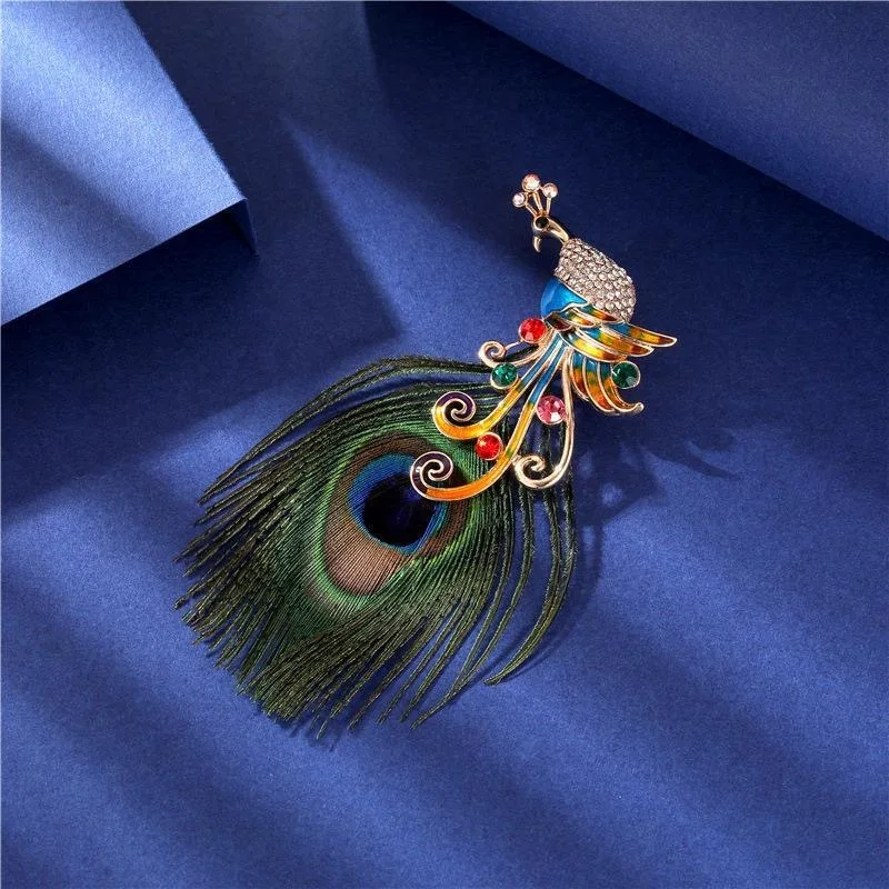 Elegant Ethnic Peacock Brooch for Women and Men 2 Elegant Ethnic Peacock Brooch for Women and Men - Image 2