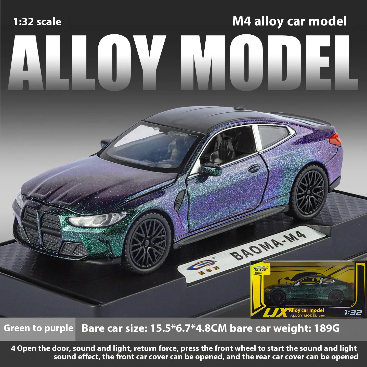 Vibrant Yellow 1:32 Diecast Model Car 9 Vibrant Yellow 1:32 Diecast Model Car - Image 9