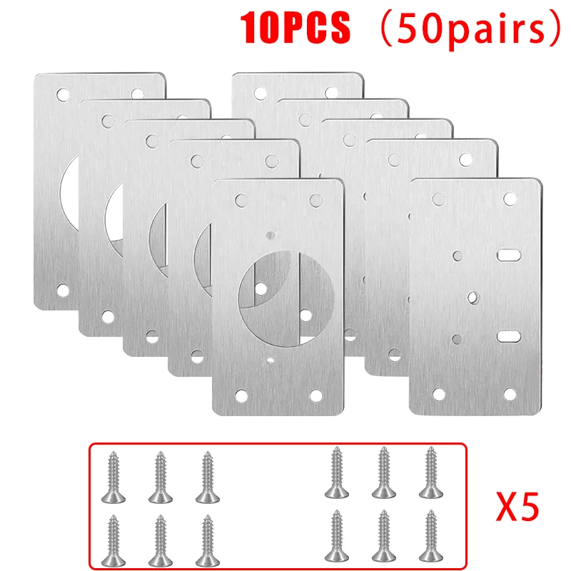 Stainless Steel Cabinet Hinge Repair Plates Set 8 Stainless Steel Cabinet Hinge Repair Plates Set - Image 8