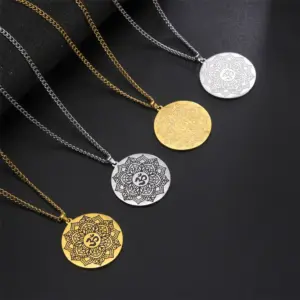 Stainless Steel Gold-Tone Pendant Necklace 12 S1f126c5c5f2f44049a114be59f3dec2dU
