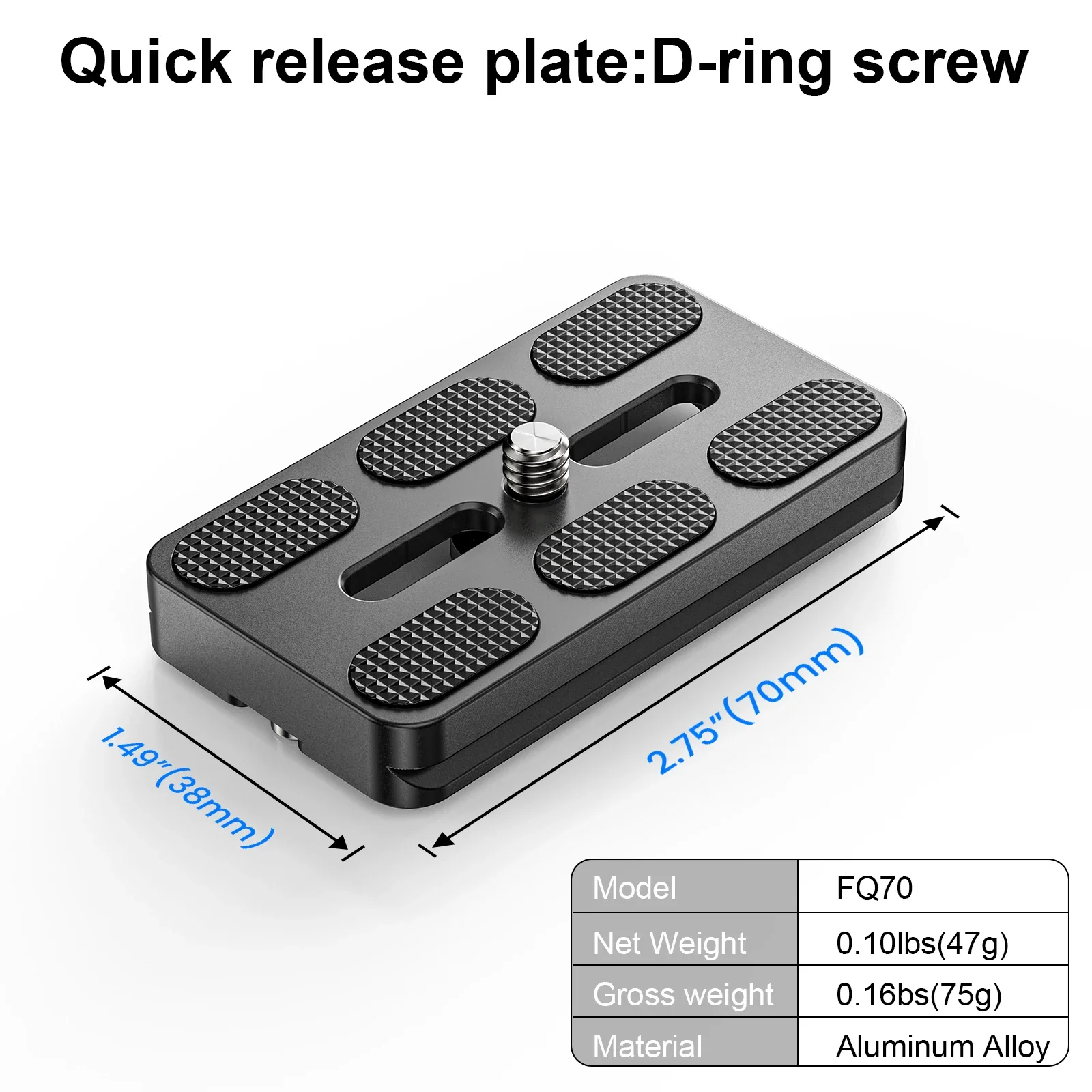 WEYLLAN FQ70 Quick Release Camera Plate 2 WEYLLAN FQ70 Quick Release Camera Plate - Image 2