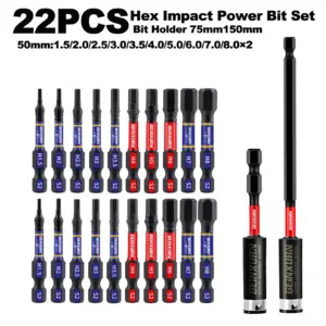 Impact-Resistant Hex Bits Set 1.5mm-8.0mm 19 S1f493998d4da45b6b3cf9d8102987ec6T