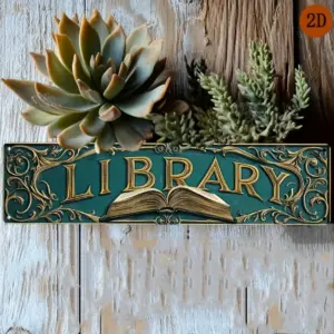 Vintage Library Metal Sign 10x40cm 8 S1f520b86cae74484b7030a88801bd574S