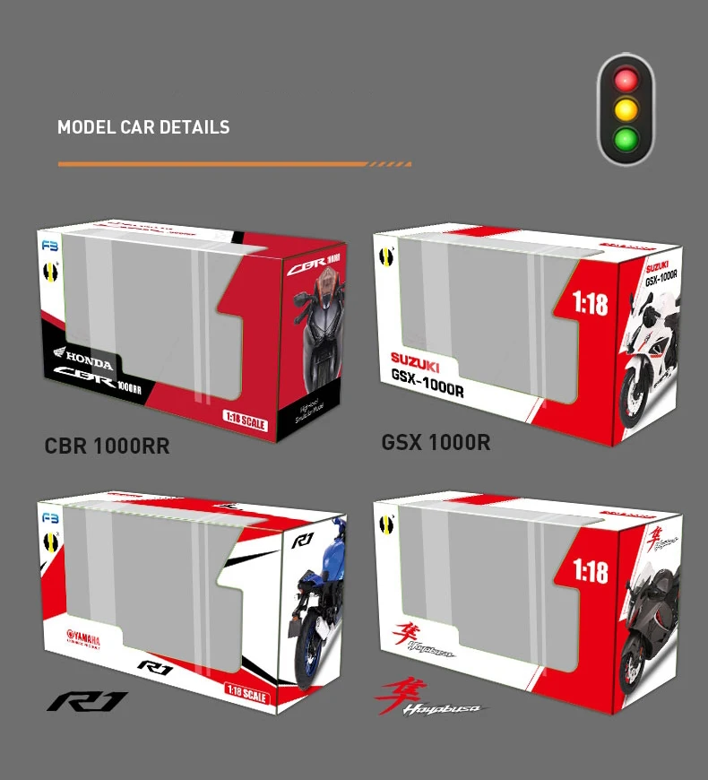 1/18 Yamaha YZF-R1 Motorcycle Model Display 4 1/18 Yamaha YZF-R1 Motorcycle Model Display - Image 4