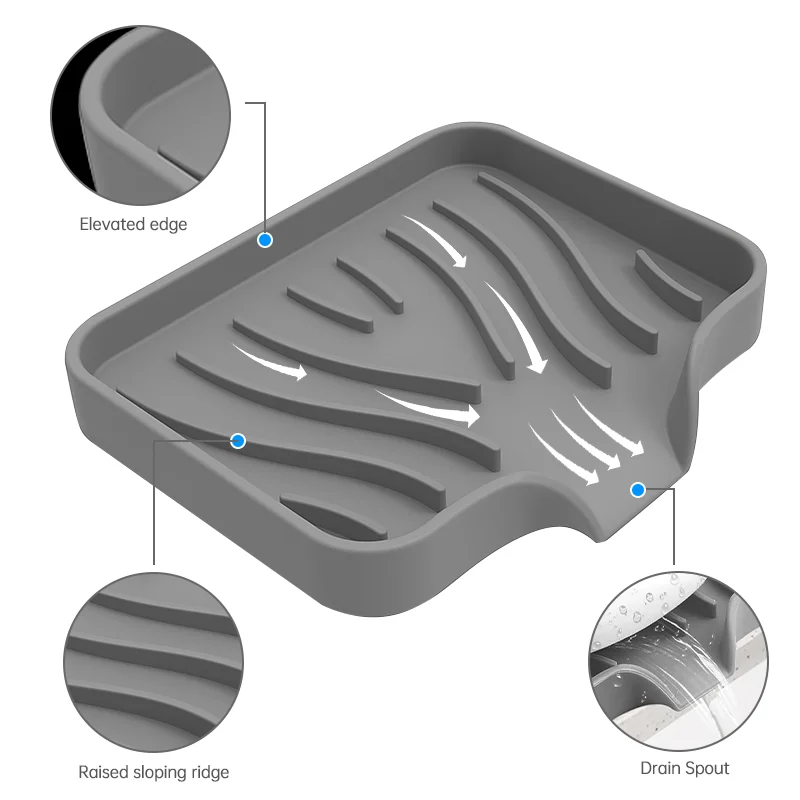 Silicone Sink Organizer with Drainage System 2 Silicone Sink Organizer with Drainage System - Image 2