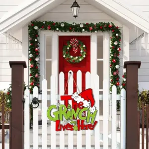 Festive Wooden Christmas Door Decor 10 S205a58d3b684437598c5fb14ee124321k
