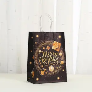 Elegant Black and Gold Christmas Gift Bags Set 18 S2079559a38f34343b462602ade709989S