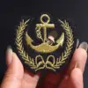 Gold Anchor Embroidered Patch 5.6 cm