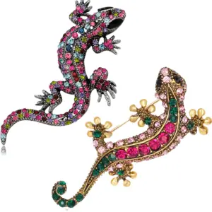 Vintage Lizard Brooch with Diamond Details
