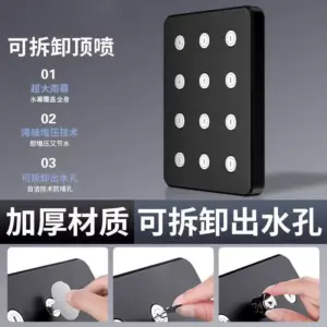 10-Inch Black and Silver Rainfall Shower Head 12 S211a7733cf504449a67dfc808968464dz