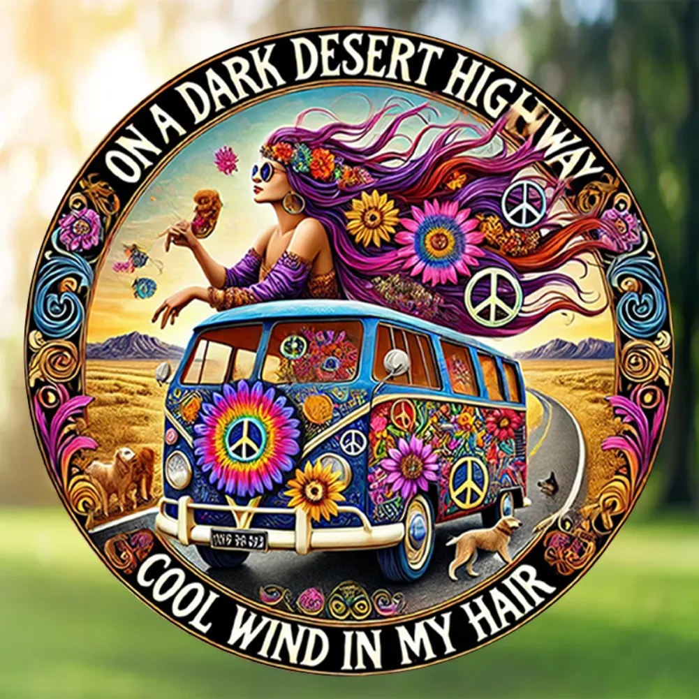 Vintage 8-Inch Psychedelic Desert Metal Sign 3 Vintage 8-Inch Psychedelic Desert Metal Sign - Image 3