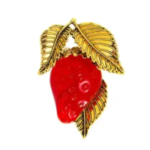 Strawberry Brooch by Drip Oil in Red or Bronze 14 S215a52a349d048049c0a07f450b17438j