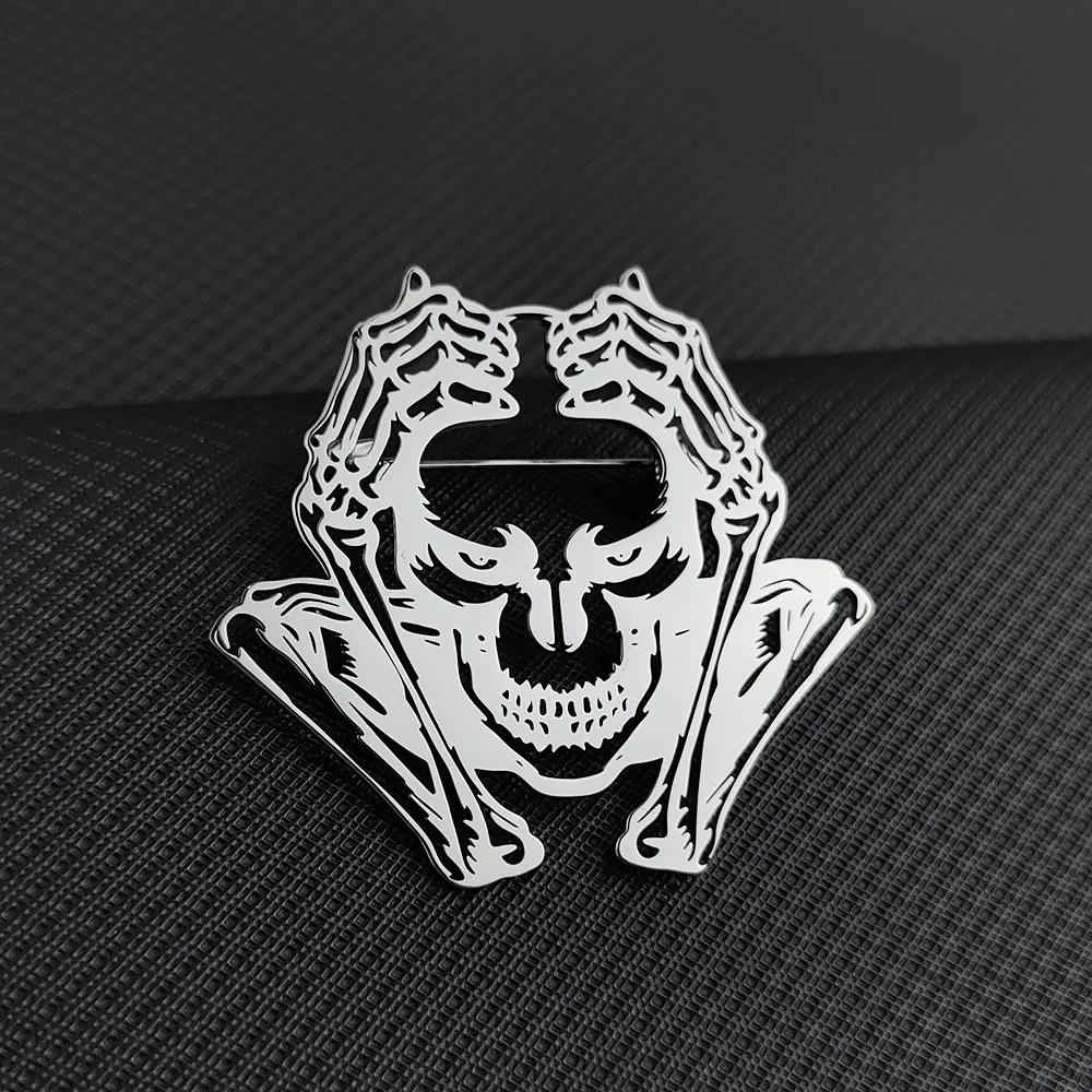 Dark Skeleton Metal Brooch for Gothic Fashion 4 Dark Skeleton Metal Brooch for Gothic Fashion - Image 4