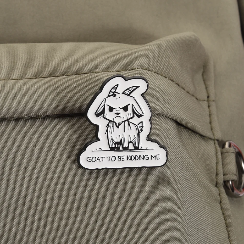 Playful Irritable Goat Brooch in Alloy 4 Playful Irritable Goat Brooch in Alloy - Image 4