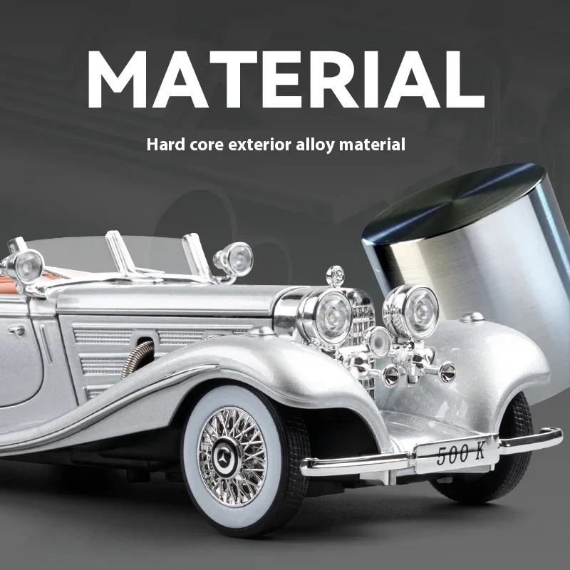 Silver Diecast Classic Car Model 1:24 Scale 3 Silver Diecast Classic Car Model 1:24 Scale - Image 3