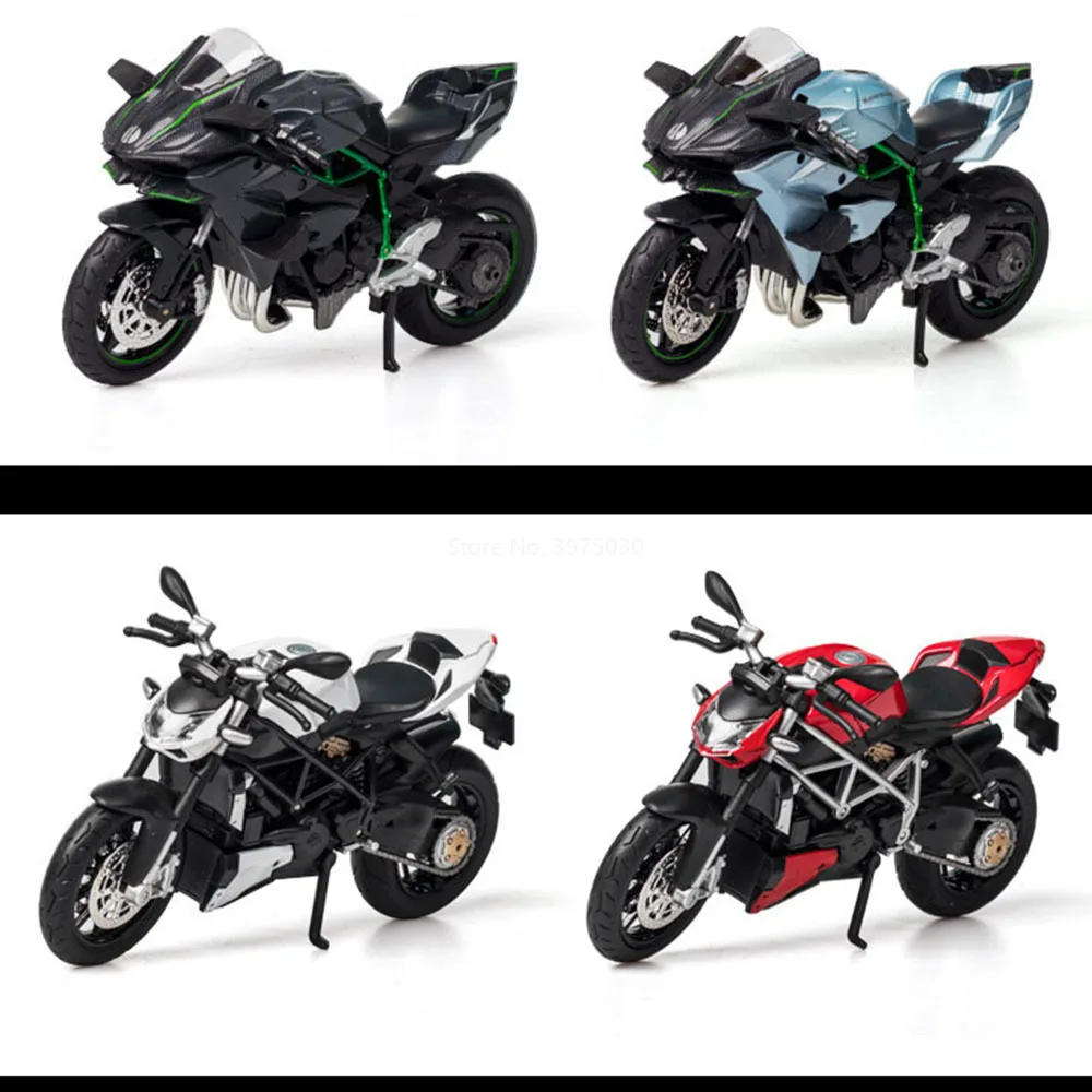 1:12 Scale Motorcycle Replica in Blue or Black 5 1:12 Scale Motorcycle Replica in Blue or Black - Image 5