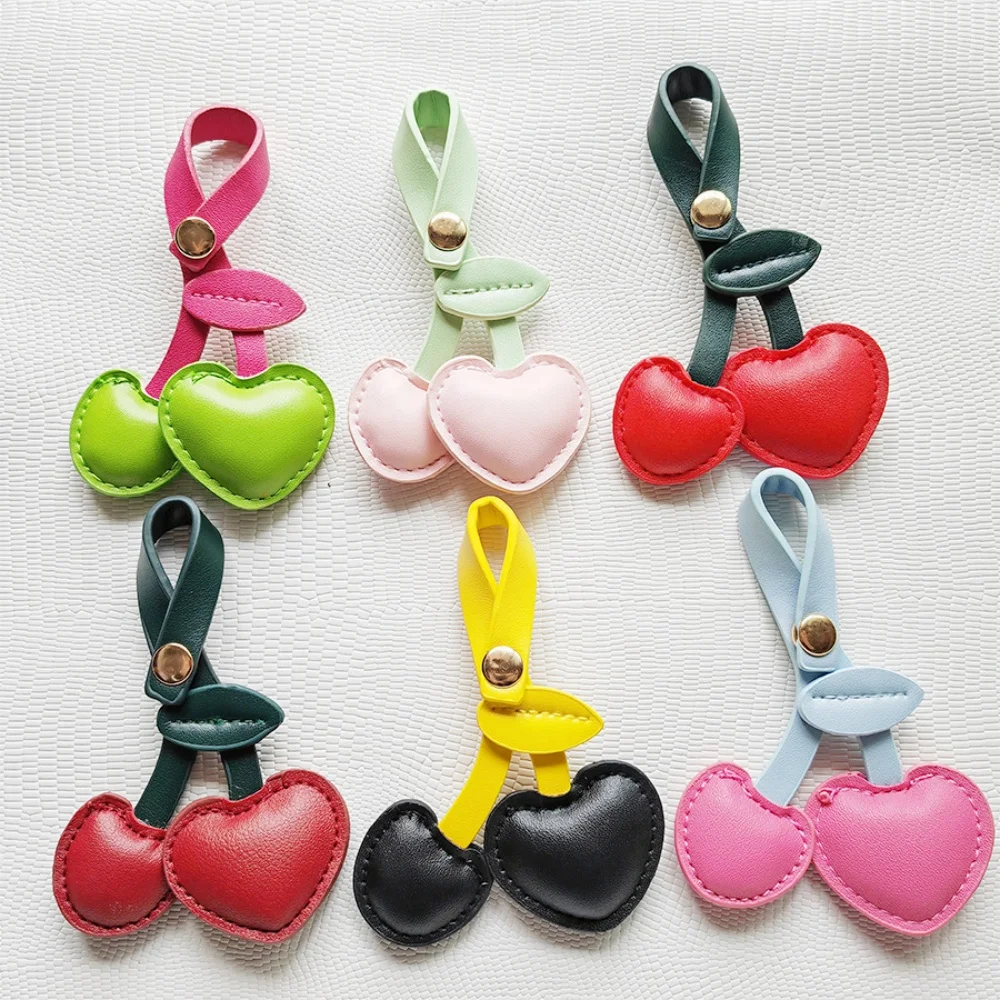Cherry-Themed Leather Keychain for Women 4 Cherry-Themed Leather Keychain for Women - Image 4