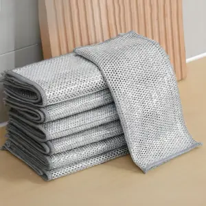 Heavy-Duty Silver Steel Wire Cleaning Cloths Set 9 S2261aefa157e44469e3f8a7920d55c1dr