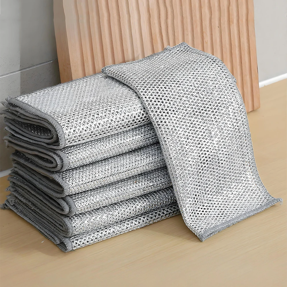 Heavy-Duty Silver Steel Wire Cleaning Cloths Set 4 Heavy-Duty Silver Steel Wire Cleaning Cloths Set - Image 4
