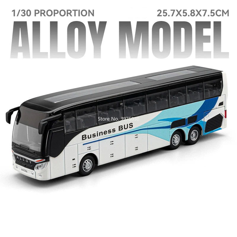 1:30 Alloy Diecast Shuttle Bus Model in Gold, White, Blue 9 1:30 Alloy Diecast Shuttle Bus Model in Gold, White, Blue - Image 9