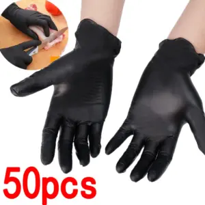 Black Disposable PVC Safety Gloves 50-100 pcs 15 S22eadc5ae5ad44e78e800375292fc972v