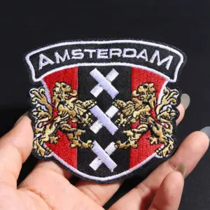 Amsterdam Embroidered Iron-On Patch 9x8.9 cm