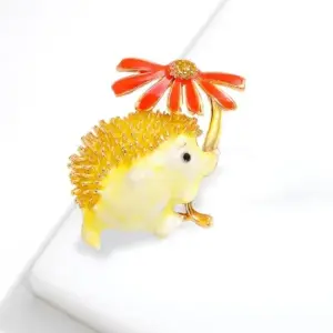 Whimsical Chamomile Hedgehog Brooch 16 S233adf34794f44ea9f3dacc37d4804418